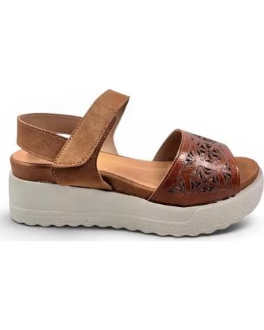 TIMBOS SANDALIA DE CUÑA Y PLATAFORMA 132633 EN PIEL MARRóN
