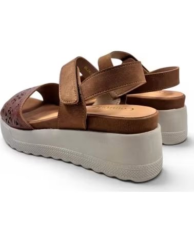 TIMBOS SANDALIA DE CUÑA Y PLATAFORMA 132633 EN PIEL MARRóN