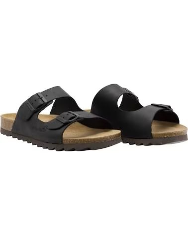 INTERBIOS 9560-SM DOUBLE BUCKLE SANDALS NEGRO