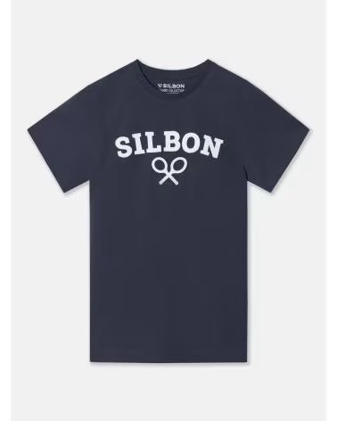 T-SHIRT SILBON CON LOGO STAMPATO 124612 BLU MARINO AZUL