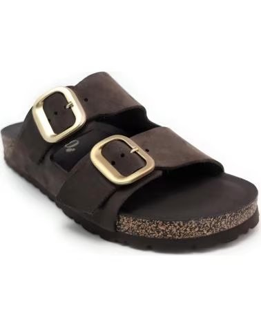 YOKONO TUNEZ-130 LEATHER SANDALS IN BROWN MARRON