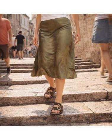 YOKONO TUNEZ-130 LEATHER SANDALS IN BROWN MARRON