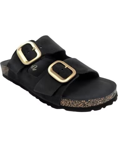 YOKONO SANDÁLIAS JERBA-700 EM NOBUCK PRETO COM FIVELAS NEGRO