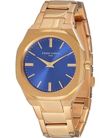 MONTRE PIERRE CARDIN CF 1008 MG 2 DORÉE CADRAN BLEU DORADO