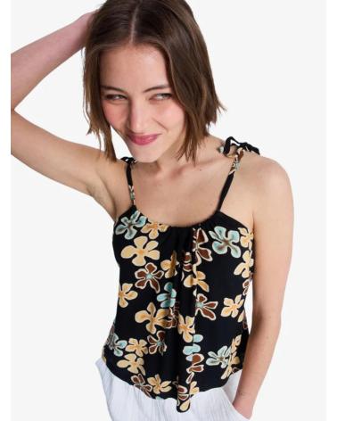 ROXY TOP ERJWT03742 CON ESTAMPADO FLORAL NEGRO