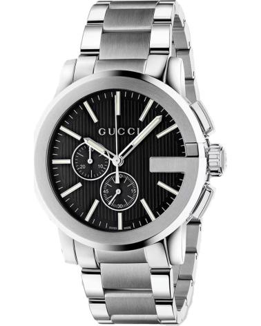 GUCCI RELOJ YA101204 DE ACERO INOXIDABLE CON ESFERA NEGRA GRIS