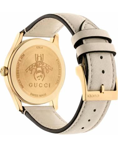GUCCI RELOJ G-TIMELESS CON ESFERA DE ABEJA Y CORREA DE PIEL BEIGE