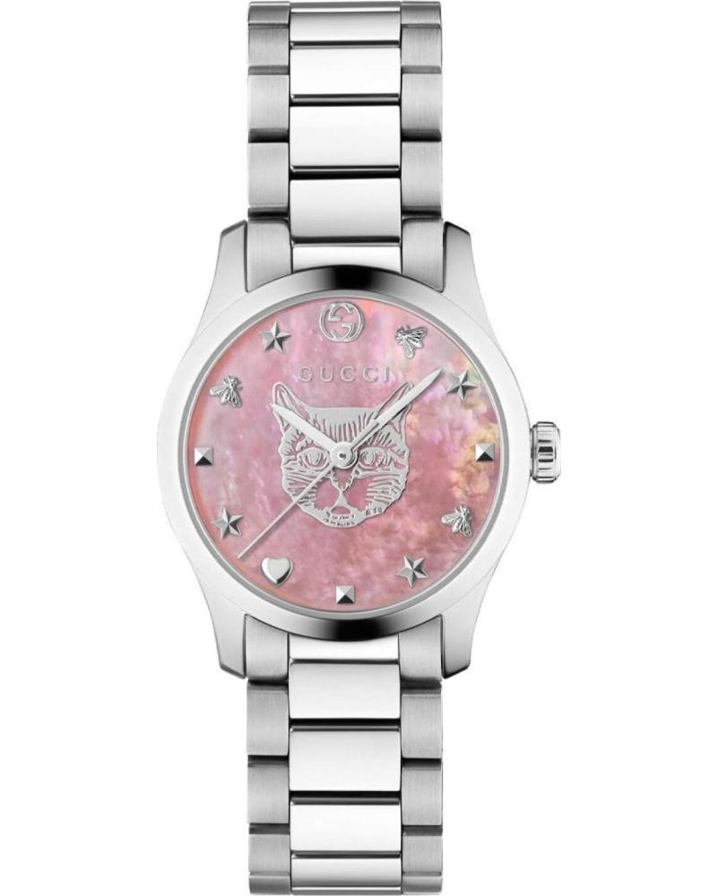 GUCCI RELOJ YA1265013 CON ESFERA ROSA GRIS