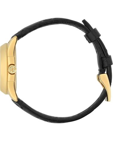 GUCCI RELOJ YA126581A CON CORREA DE PIEL NEGRA NEGRO