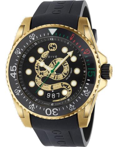 GUCCI RELOJ YA136219 CON ESFERA DE SERPIENTE NEGRO
