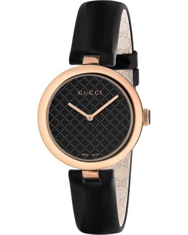 GUCCI RELOJ YA141401 CON CORREA DE PIEL NEGRO