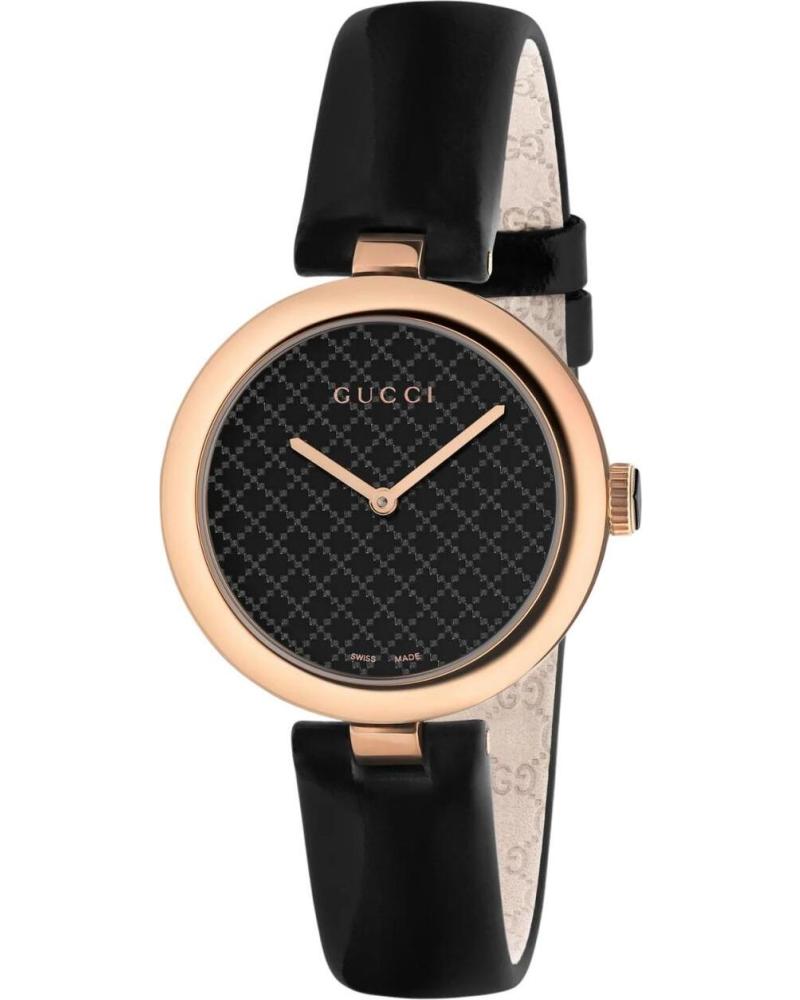 GUCCI RELOJ YA141401 CON CORREA DE PIEL NEGRO