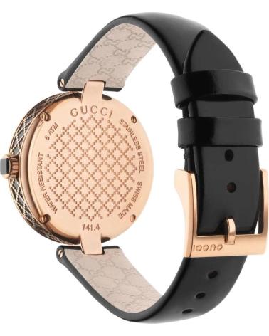 GUCCI RELOJ YA141401 CON CORREA DE PIEL NEGRO