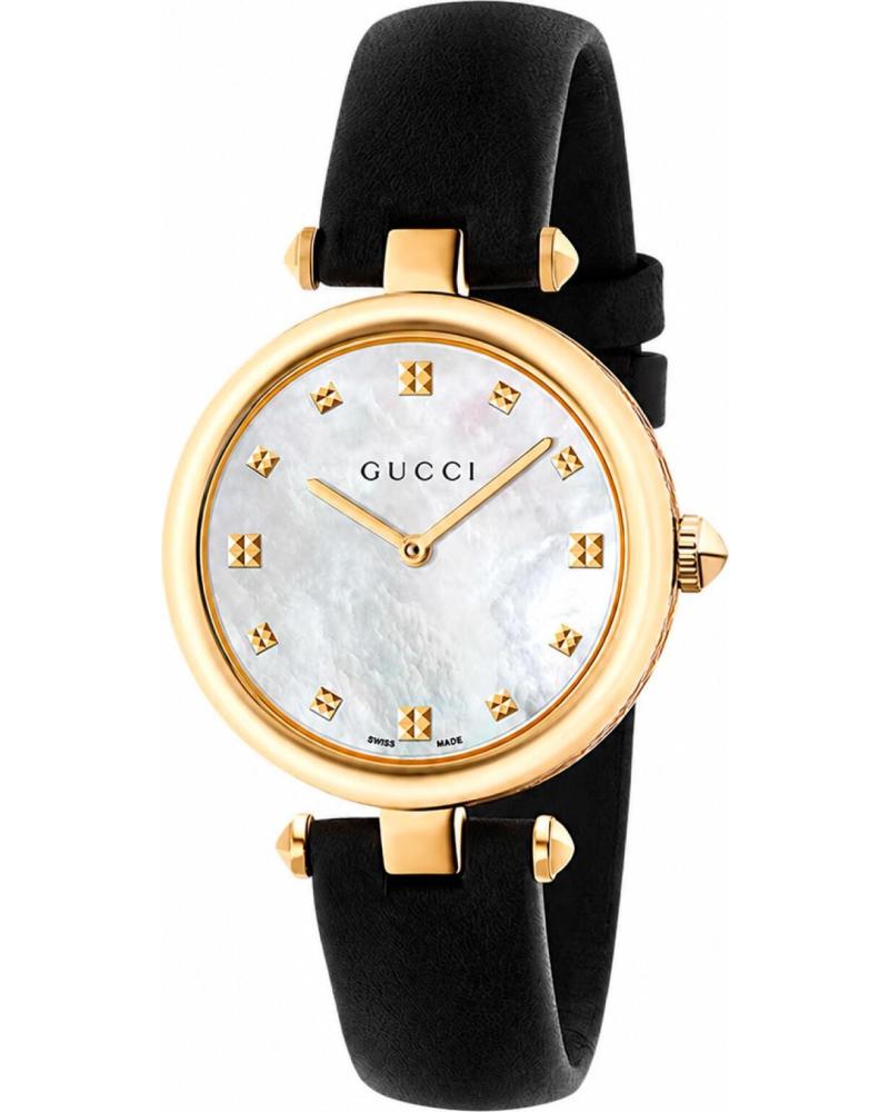 GUCCI RELOJ YA141404 CON CORREA DE PIEL NEGRO