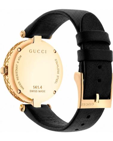 GUCCI RELOJ YA141404 CON CORREA DE PIEL NEGRO