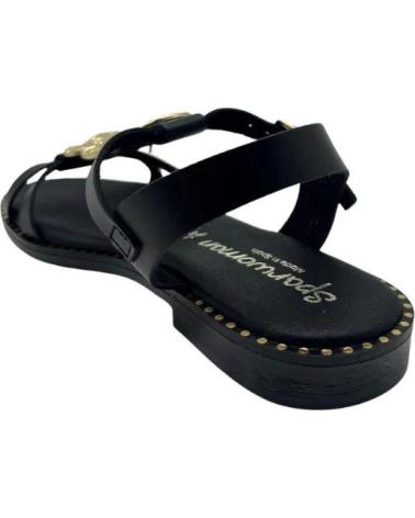 SPARWOMAN SANDALIA ESCLAVA CON APLIQUES DECORATIVOS NEGRO