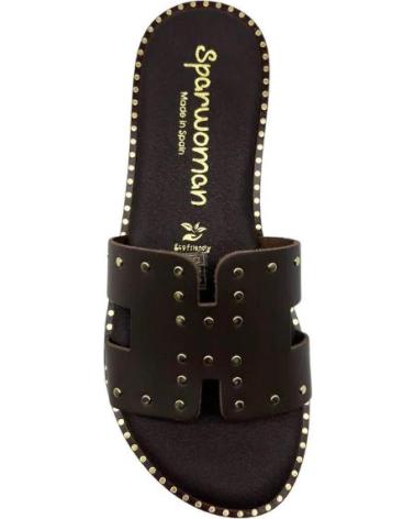 SPARWOMAN SANDALIAS PALA CON TACHUELAS MARRóN