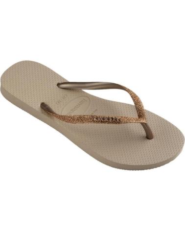 HAVAIANAS CHANCLAS SLIM GLITTER BEIGE