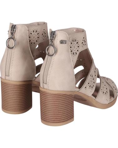 CHIKA10 SANDALIA ROSALINDA CON CALADOS Y TACÓN BLOQUE BEIGE