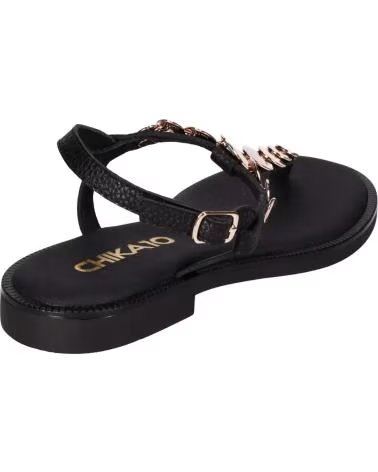 CHIKA10 SANDALES PLATES COINS 01 AVEC DÉTAIL DE PIÈCES NEGRO