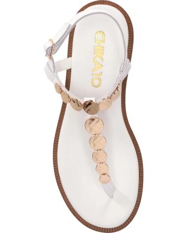 CHIKA10 SANDALIAS COINS 01 BLANCAS BLANCO
