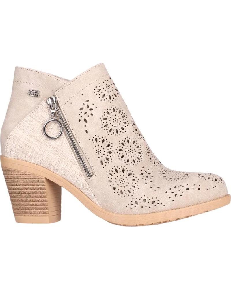 CHIKA10 BOTINES TONIA 18 BEIGE CON CALADOS