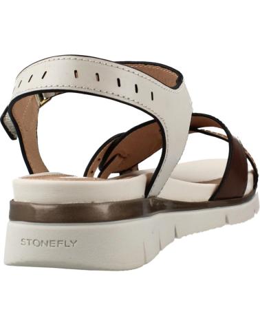 STONEFLY SANDALIAS ELODY 26 EN CUERO BLANCO Y TONOS TIERRA ARC