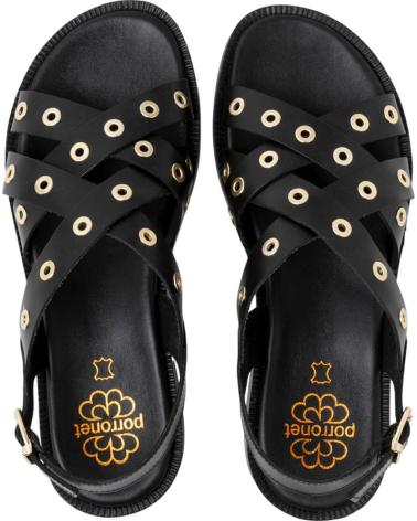 PORRONET SANDALIA 3234 CON OJALES NEGRO