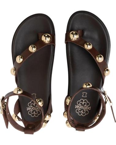 PORRONET SANDALIA 3290 CON TACHUELAS EN COLOR MARRÓN