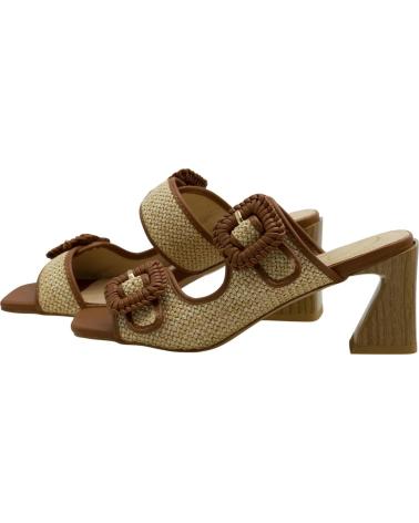 PASTOR SANDALIAS ROCK AWAY CON HEBILLAS Y TACÓN GEOMÉTRICO BEIGE