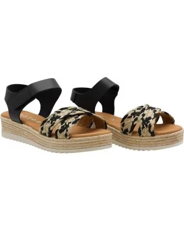 OH MY SANDALS 6014 PLATFORM SANDAL WITH PRINTED DETAIL NEGRO