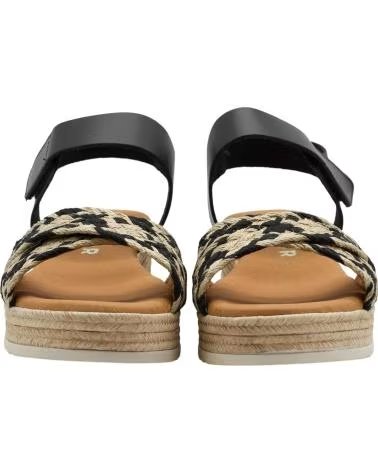 OH MY SANDALS 6014 PLATFORM SANDAL WITH PRINTED DETAIL NEGRO