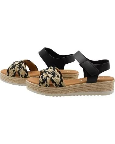 OH MY SANDALS 6014 PLATFORM SANDAL WITH PRINTED DETAIL NEGRO