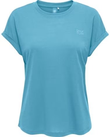 ONLY CAMISETA DE MANGA CORTA PLAY 077-53669491048787 EN AZUL PARA MUJER CELESTE