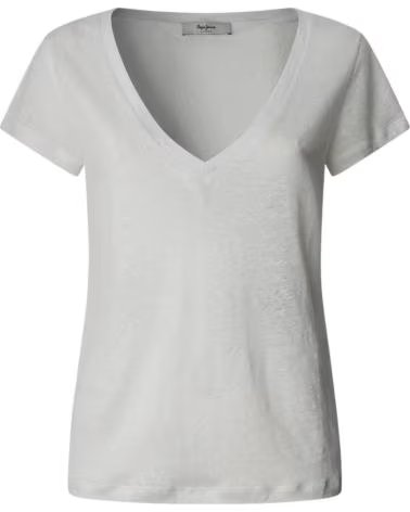 PEPE JEANS CAMISETA PL506048 CUELLO EN V BLANCO