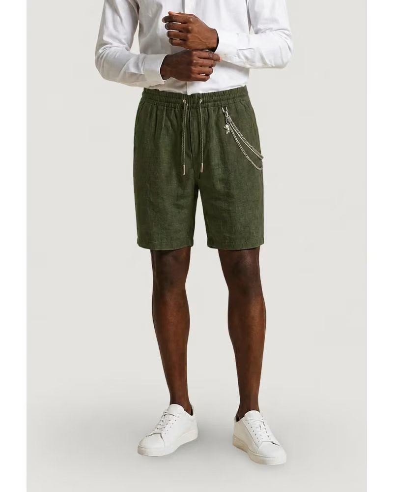 GIANNI LUPO BERMUDAS DE LINO VERDE