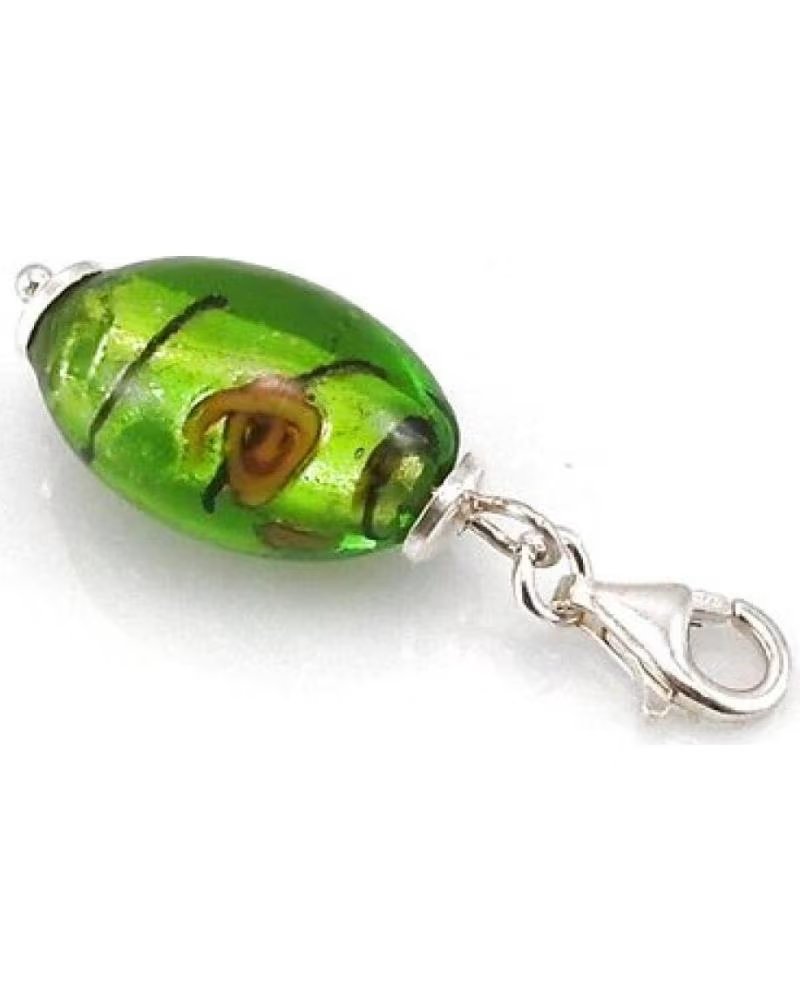 MINOPLATA PINGENTE CHARM EM PRATA E PEDRA NATURAL VERDE