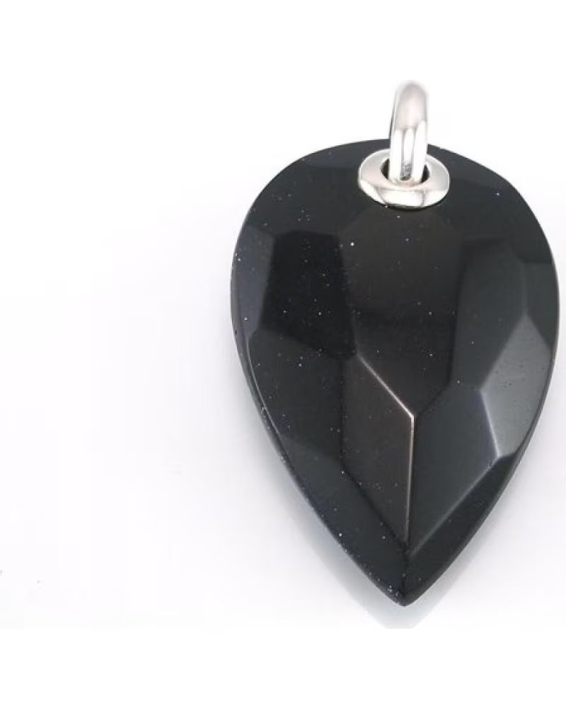 MINOPLATA COLGANTE EN PLATA RODIADA CON PIEDRA SEMIPRECIOSA FACETADA
