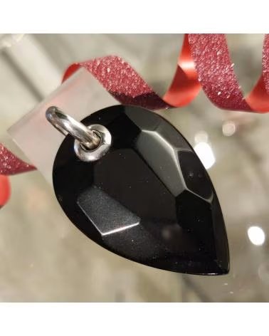 MINOPLATA COLGANTE EN PLATA RODIADA CON PIEDRA SEMIPRECIOSA FACETADA