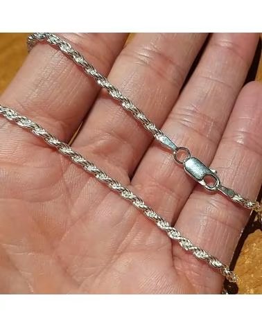 MINOPLATA CADENA DE PLATA DE LEY MACIZA ESTILO SALOMÓNICO 60 CM 18 MM