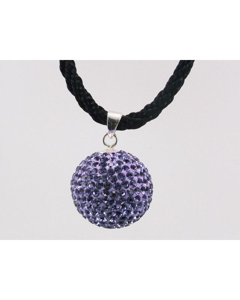 MINOPLATA GARGANTILLA DE PLATA CON BOLA MORADA DE SWAROVSKI 18 MM