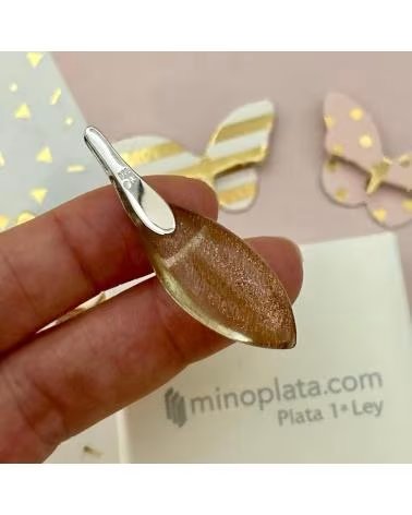 MINOPLATA PENDENTIF EN ARGENT STERLING RHODIÉ AVEC ZIRCONE COULEUR CHAMPAGNE