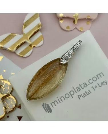 MINOPLATA COLGANTE EN PLATA DE LEY RODIADA CON CIRCONITA COLOR CHAMPÁN