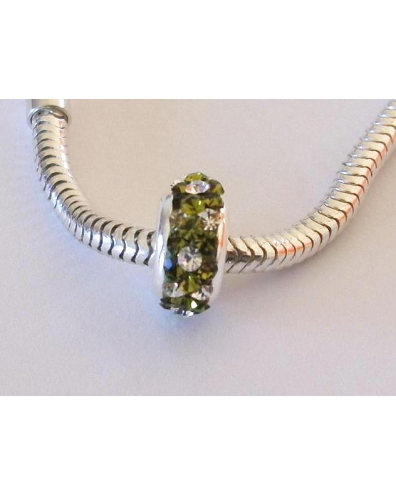 MINOPLATA ABALORIO DE PLATA CRISTAL 3 VERDE