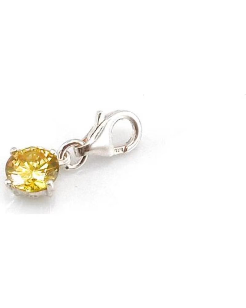 MINOPLATA COLGANTE ESTILO CHARMS CON CRISTAL AMARILLO
