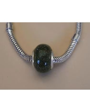 MINOPLATA ENTREMPIEZA DE PLATA Y ESMALTE VERDE OLIVA