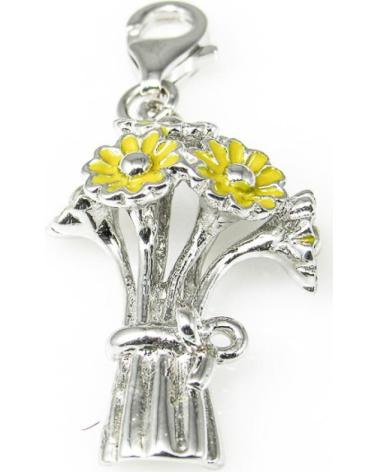 MINOPLATA COLGANTE ESTILO CHARMS MARGARITAS CON ESMALTE AMARILLO