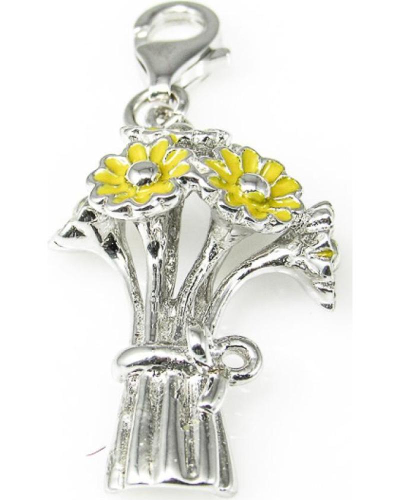 MINOPLATA COLGANTE ESTILO CHARMS MARGARITAS CON ESMALTE AMARILLO