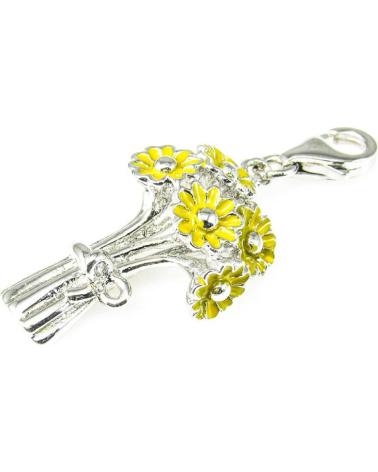 MINOPLATA COLGANTE ESTILO CHARMS MARGARITAS CON ESMALTE AMARILLO