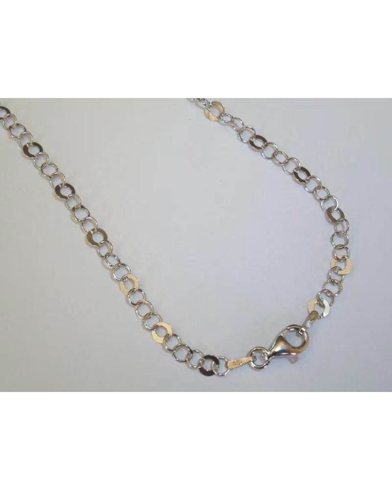 MINOPLATA CATENA IN ARGENTO RODIATO MODELLO ROLÒ 31 DA 50 CM